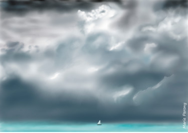 Картина под названием "A ballad on a saili…" - Marie Perony, Подлинное произведение искусства, Цифровая живопись