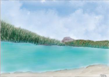 Digital Arts titled "Lac de Castillon" by Marie Perony, Original Artwork, Digital Painting