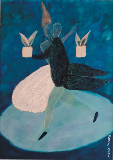 Painting titled "Danseurs" by Marie Perony, Original Artwork, Oil