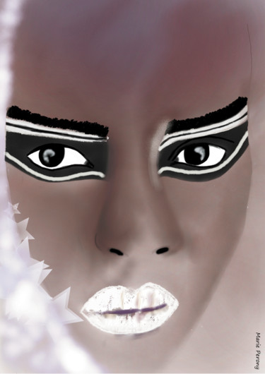 Painting titled "Black Eyes" by Marie Perony, Original Artwork, Digital Painting