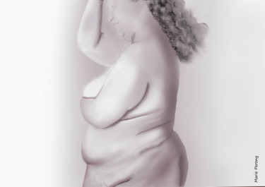 Painting titled "Belly" by Marie Perony, Original Artwork, Digital Painting