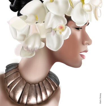 Peinture intitulée "Femme-fleurs" par Marie Perony, Œuvre d'art originale, Peinture numérique