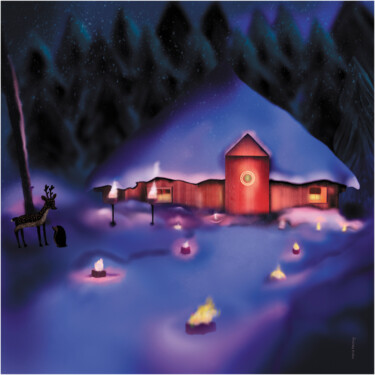 Painting titled "Chalet" by Marie Perony, Original Artwork, Digital Painting