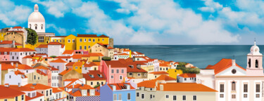 Malerei mit dem Titel "Lisboa" von Marie Perony, Original-Kunstwerk, Digitale Malerei
