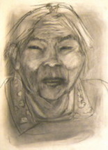 Painting titled "Old Inuit" by Marie Perrottet, Original Artwork
