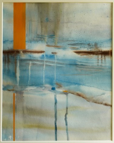 Painting titled "Lointain N°2" by Marie Perrottet, Original Artwork