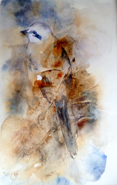 Pintura intitulada "Oiseau03.jpg" por Marie-Pierre Coiffard, Obras de arte originais, Aquarela