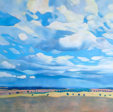 Malarstwo zatytułowany „Un vol de nuages pa…” autorstwa Marie-Pierre Autonne, Oryginalna praca, Akryl Zamontowany na Drewnia…