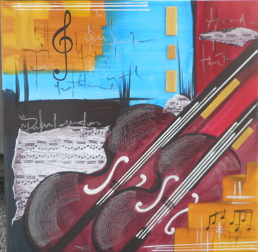 Painting titled "Musique en fête" by Marie Pierre Dieumegard, Original Artwork, Acrylic