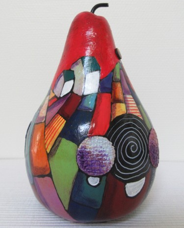 Skulptur mit dem Titel "Poire N°6" von Marie-Pierre Jan, Original-Kunstwerk, Zement