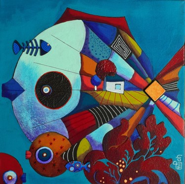 Bubulle 3 Peinture intitulée "Bubulle 3" par Marie-Pierre Jan, Œuvre d'art originale, Acrylique