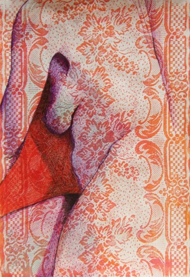 Peinture intitulée "crayon et vielle de…" par Marie-Pierre Jan, Œuvre d'art originale, Acrylique