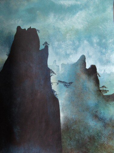 Brume 2 Peinture intitulée "Brume 2" par Marie-Pierre Jan, Œuvre d'art originale, Huile