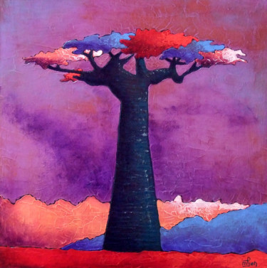 Pintura intitulada "baobabs-4.jpg" por Marie-Pierre Jan, Obras de arte originais, Óleo