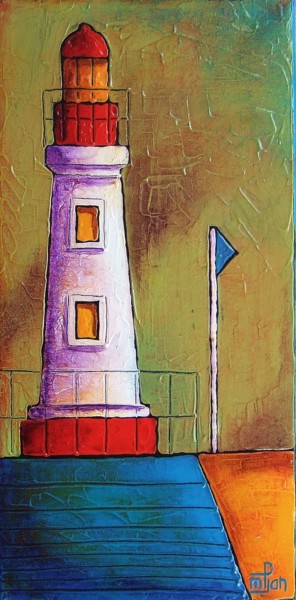 Peinture intitulée "phare-15.jpg" par Marie-Pierre Jan, Œuvre d'art originale, Huile