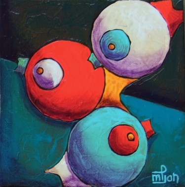 Peinture intitulée "petits-poissons-2.j…" par Marie-Pierre Jan, Œuvre d'art originale, Acrylique