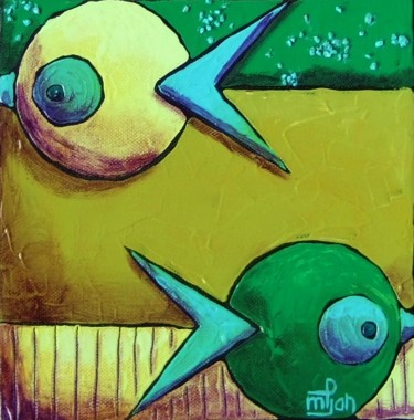 Peinture intitulée "petits-poissons-3.j…" par Marie-Pierre Jan, Œuvre d'art originale, Acrylique