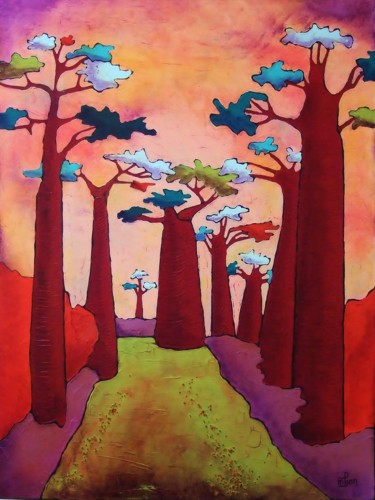 Peinture intitulée "baobabs-7.jpg" par Marie-Pierre Jan, Œuvre d'art originale, Acrylique