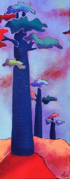 Peinture intitulée "Baobabs 9.jpg" par Marie-Pierre Jan, Œuvre d'art originale, Acrylique