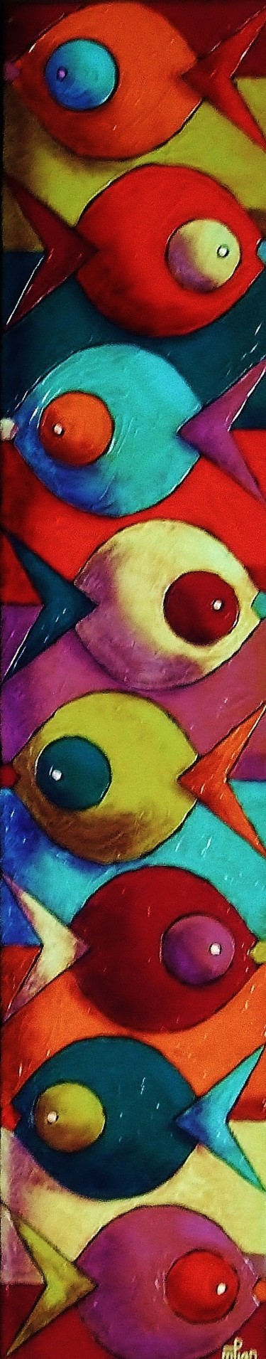 Peinture intitulée "poissons-4.jpg" par Marie-Pierre Jan, Œuvre d'art originale, Acrylique