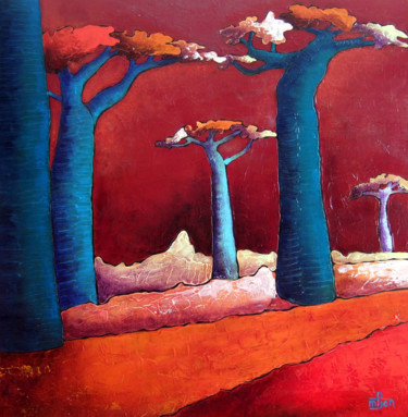 Peinture intitulée "baobabs-3.jpg" par Marie-Pierre Jan, Œuvre d'art originale, Acrylique