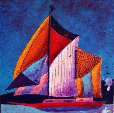 Painting titled "bateau-1.jpg" by Marie-Pierre Jan, Original Artwork, Acrylic