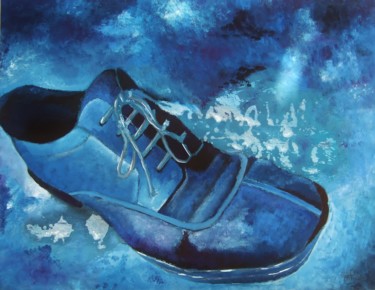 Schilderij getiteld "Blue Shoe.jpg" door Marie-Pierre Jan, Origineel Kunstwerk, Acryl