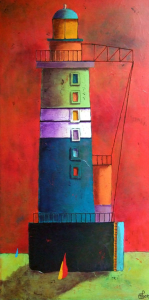 Painting titled "phare-7.jpg" by Marie-Pierre Jan, Original Artwork, Acrylic