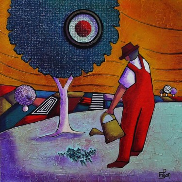 Pintura titulada "le-jardinier.jpg" por Marie-Pierre Jan, Obra de arte original, Acrílico