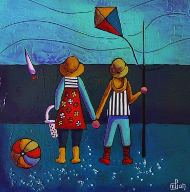 Malerei mit dem Titel "a-l-horizon.jpg" von Marie-Pierre Jan, Original-Kunstwerk, Acryl