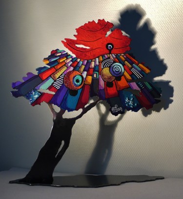 Escultura titulada "arbre-sculpture-met…" por Marie-Pierre Jan, Obra de arte original, Metales