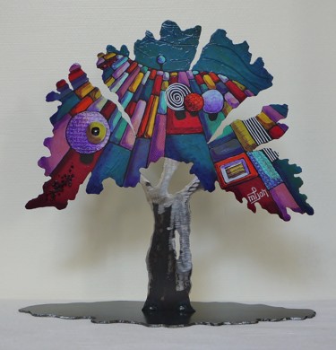 Sculpture titled "arbre-sculpture-met…" by Marie-Pierre Jan, Original Artwork, Metals