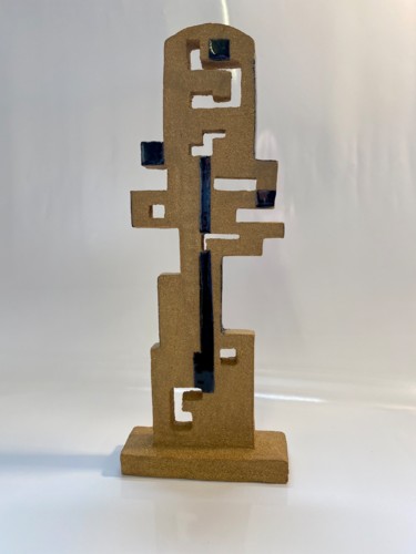 Скульптура под названием "TOTEM 4" - Marie-Pierre Montet, Подлинное произведение искусства, Керамика