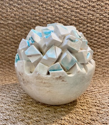 Skulptur mit dem Titel "Sphère 2" von Marie-Pierre Montet, Original-Kunstwerk, Keramik