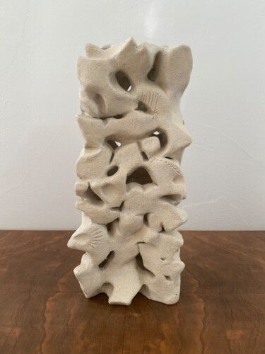 Sculpture titled "TOTEM 14" by Marie-Pierre Montet, Original Artwork, Clay