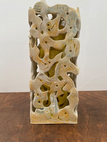 Sculpture titled "TOTEM 15. Sculpture" by Marie-Pierre Montet, Original Artwork, Aerated concrete