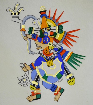Peinture intitulée "quetzalcoatl.jpg" par Marie-Pierre Musseau, Œuvre d'art originale