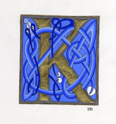 Peinture intitulée "initiale-k.jpg" par Marie-Pierre Musseau, Œuvre d'art originale