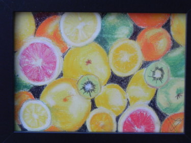 Dessin intitulée "agrumes-pastels-sec…" par Marie Pierre Thuillier, Œuvre d'art originale, Pastel