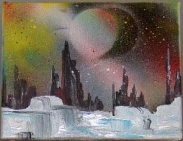 Painting titled "hiver sur plutonia" by Bella, Original Artwork, Acrylic