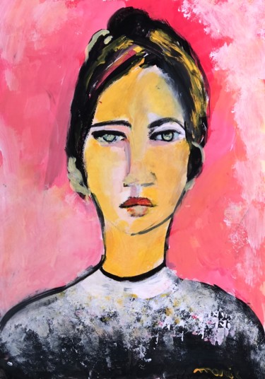 Картина под названием "Portrait" - Marie Rouach, Подлинное произведение искусства
