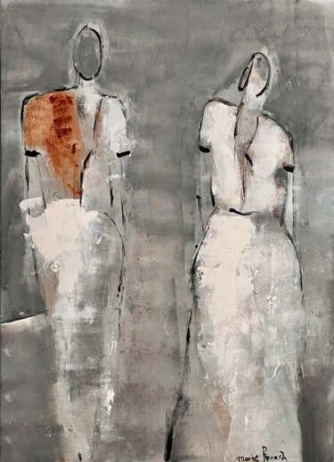 Painting titled "Personnages" by Marie Rouach, Original Artwork, Acrylic