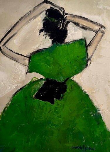 Peinture intitulée "La robe verte" par Marie Rouach, Œuvre d'art originale, Acrylique