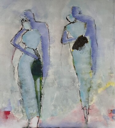 Painting titled "Lovers" by Marie Rouach, Original Artwork, Acrylic