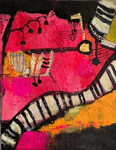 Painting titled "Piano" by Marie Rouach, Original Artwork, Acrylic