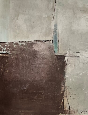 「Abstrait brun」というタイトルの絵画 Marie Rouachによって, オリジナルのアートワーク, アクリル ウッドストレッチャーフレームにマウント