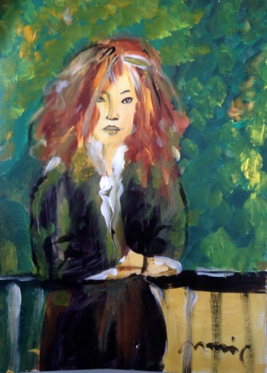 Painting titled "Au vert" by Marie Rouach, Original Artwork