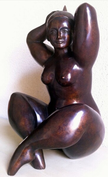 Sculpture titled "Andréa bronze 1/8" by Marie Saksik, Original Artwork, Bronze