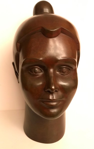 Sculptuur getiteld "Mlle Chang'e" door Marie Saksik, Origineel Kunstwerk, Bronzen