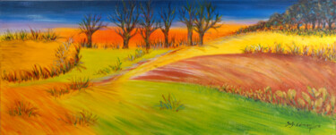 Painting titled "Le Long Paysage" by Marie-Sophie Ewreïnoff (Sofi Ewreïnoff), Original Artwork, Acrylic